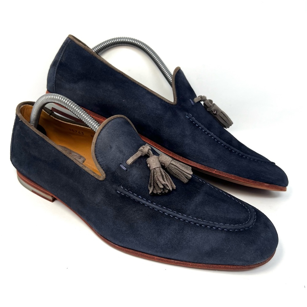 Magnanni Men’s Bari Blue Suede Tassel Loafer Sz 8.5 M Slip On Shoe 15763 Spain